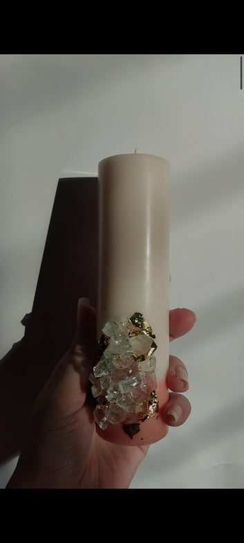 Crystal Embossed Pillar Candle