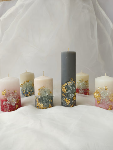 Crystal Embossed Pillar Candle